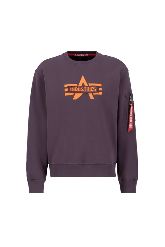 Alpha Industries Men's Logo Edge Crewneck, Plum, L