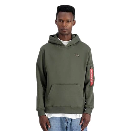 Alpha Industries Men's 3D Small Logo Hoody, Dark Olive, M
