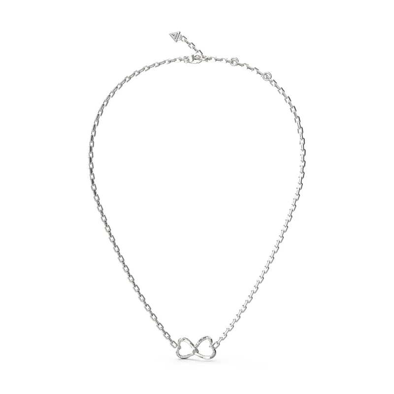 GUESS Necklace Pour Femme Avec Cœur Argenté JUBN04616JWRHT-U, Cristal