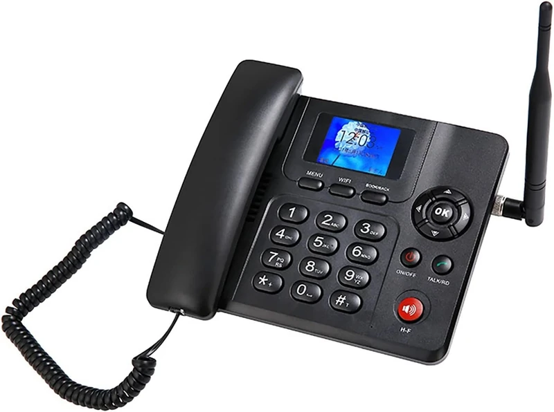 Desk Phone Wireless Full Netcom 4G Color Screen, Dual Sim Wifi Bluetooth With Fm RadioBlack Cordless Landline With Fm,Sim,Sms Cordless Landline Hands Free Functions