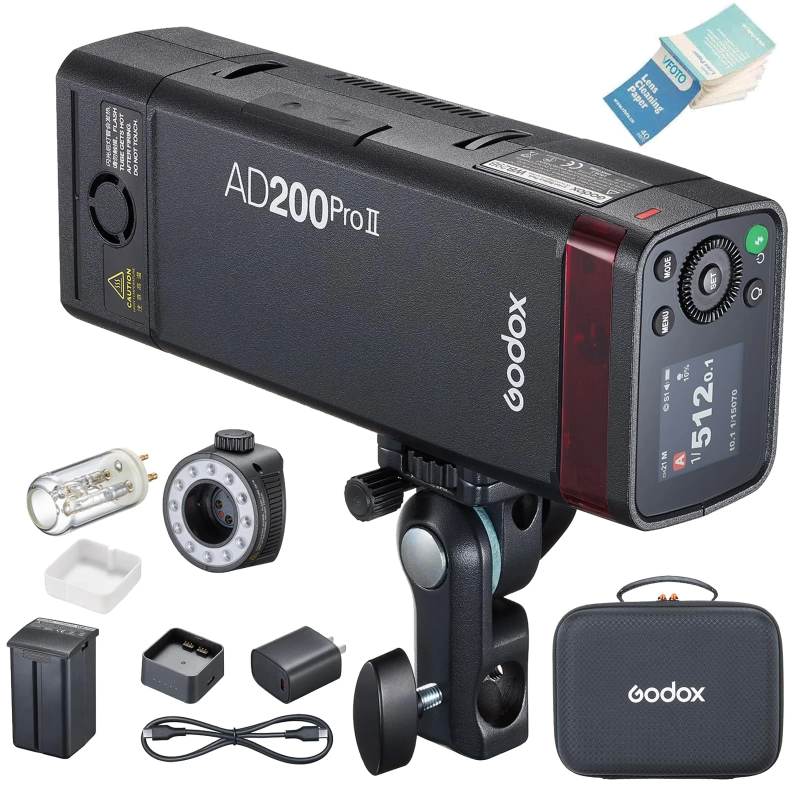 GODOX AD200Pro II AD200ProII TTL Pocket Flash Strobe 200Ws 2.4G HSS 1/8000s Double Head H200II GN52 and H200JII GN60, 0.01-1.8s Recycle Time, Speedlite Compatible with Sony Canon Nikon Fuji Olympus