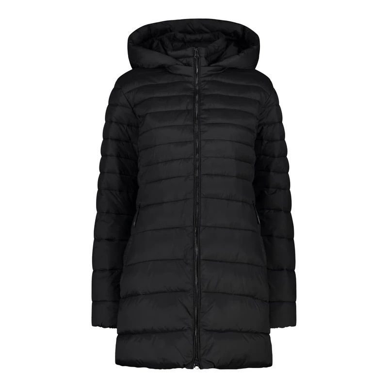 CMP Women's Parka Da Donna in Nylon Con Cappuccio Removibile Jacket, Black, 42