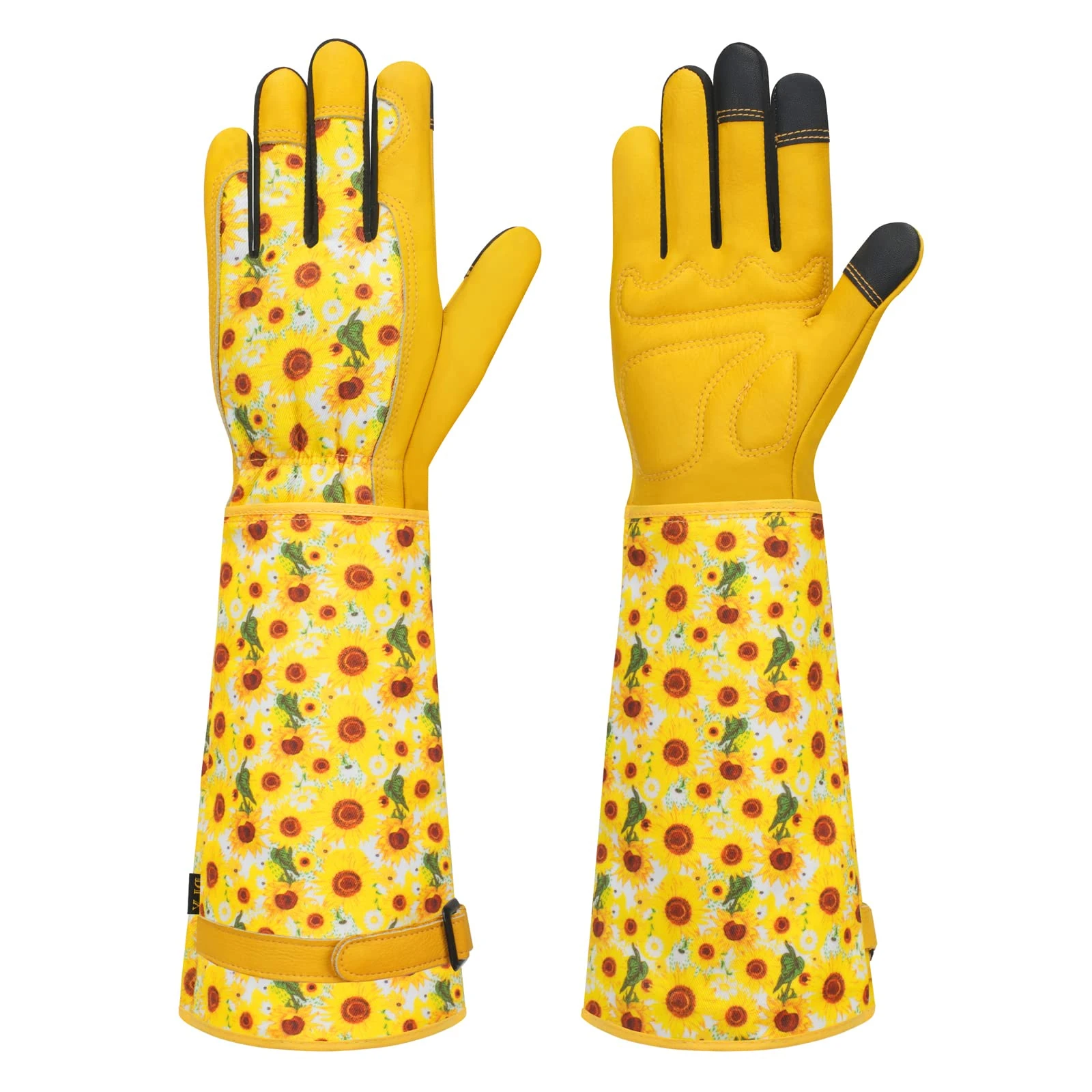 DLY Gardening-Gloves-for-Women, Breathable and Comfortable Long-Leather Garden Gloves, Rose/Blackberry Pruning Heavy Duty Gardening Work Gauntlet with Forearm Protection - Small