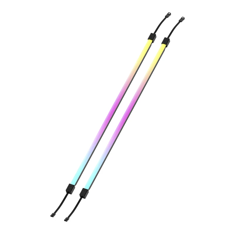 CORSAIR LS350 Aurora Light RGB Strips 350mm – 2x Magnetic Diffused Individually Addressable RGB LED Strips – +5V ARGB Header or CORSAIR iCUE Controller – ARGB to iCUE 3-Pin Adapter Cable Included