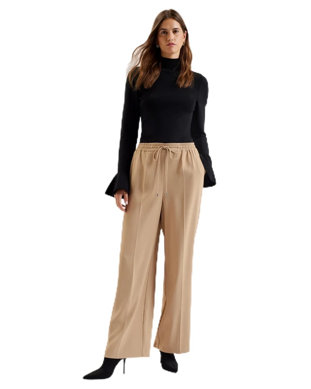 Ted Baker Womens Wmt-liliaah-Straight Leg Jogger Sweatpants, Camel, 14 UK