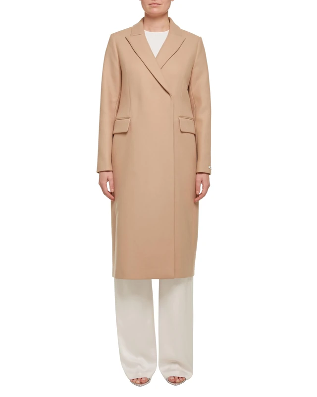 Ted Baker Womens WMO-RAMIZ-Midi Double Breasted Faced Wool Coat, Camel, 10 UK