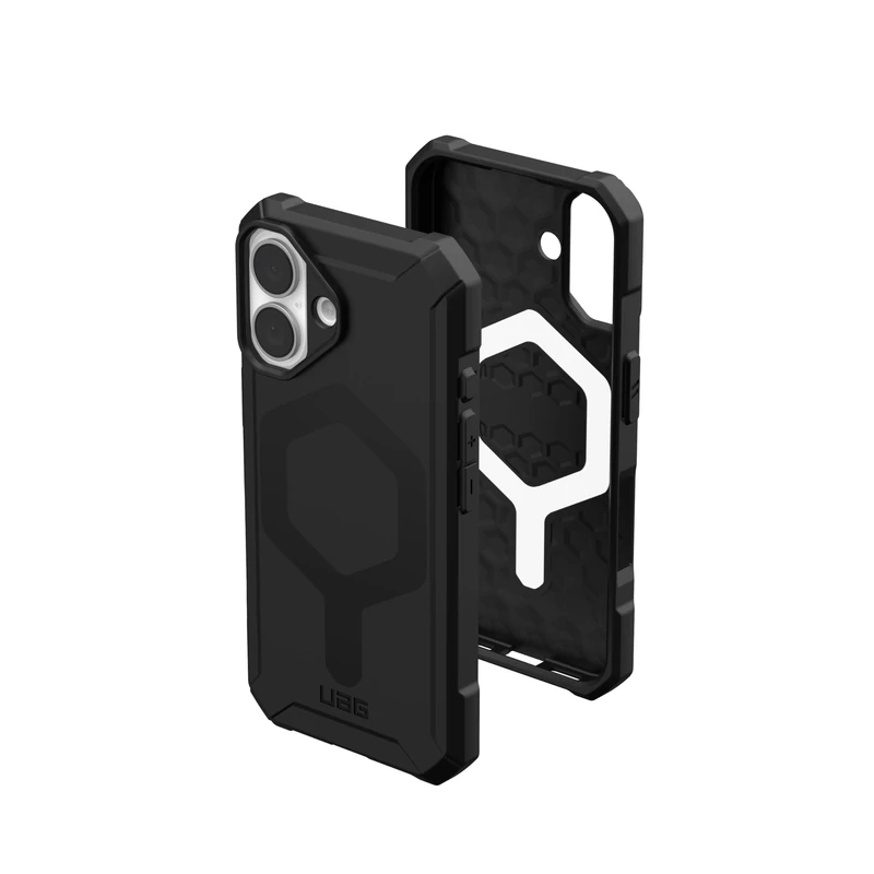 URBAN ARMOR GEAR UAG Designed for iPhone 16 Case 6.1" Essential Armor - Compatible with MagSafe Charging Rugged Slim Sleek Shockproof Anti-Slip Military Grade Protective Cover, Black