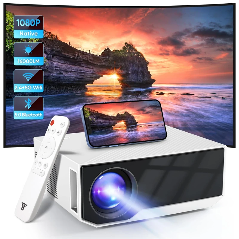 ZDK 2024 New Projector with 5G WiFi Support, Ultra HD 1080P, Projector with 20000Lumens 1004Q