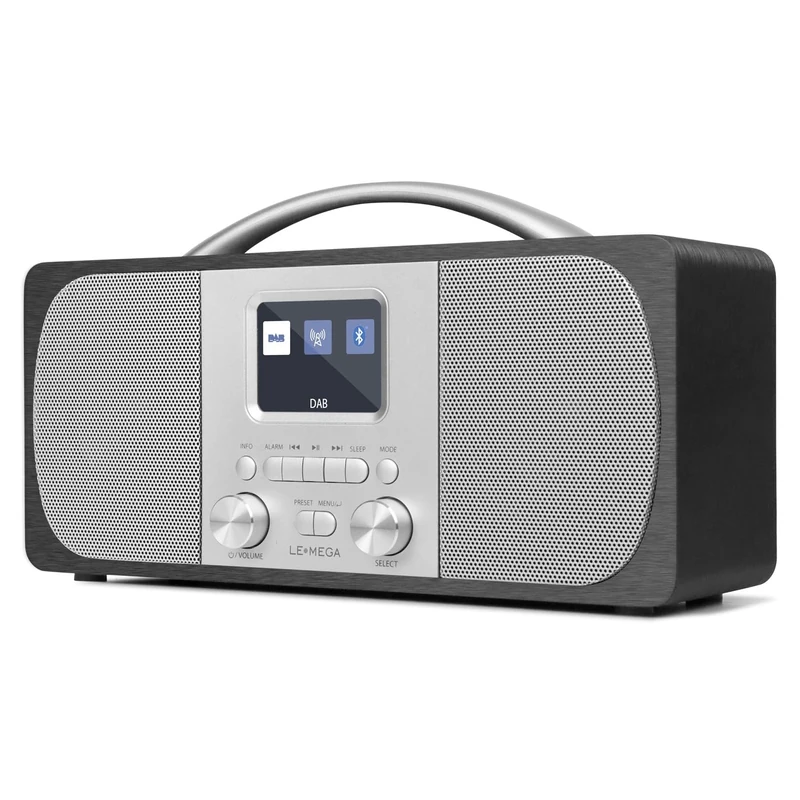 DAB Radio Mains Powered | Digital Radios Mains and Battery | DAB+ Radio Alarm Clock | FM Radio,Bluetooth,Dual Alarm | Powerful Stereo | Acoustic Wood Cabinet | 40 Presets,Headphone Jack | LEMEGA