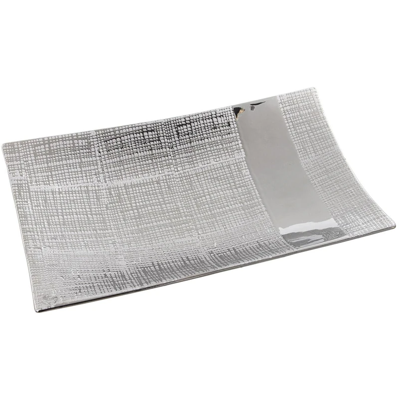 Alexandra House Living Centerpiece Silver Ceramic 7 x 37 x 22 cm - Image 1