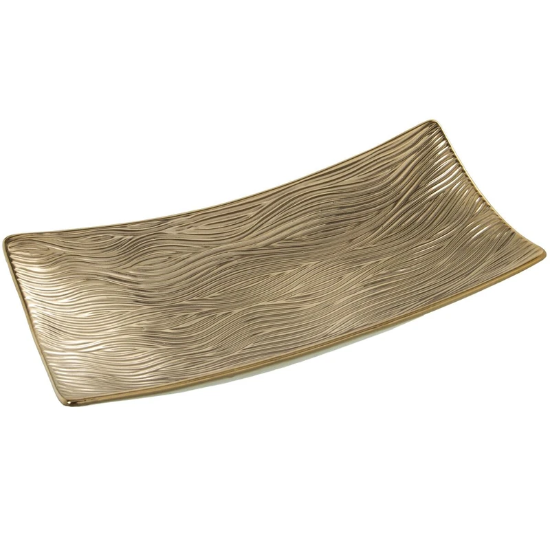 Alexandra House Living Golden Ceramic Table Centerpiece 9 x 37 x 18 cm - Image 1