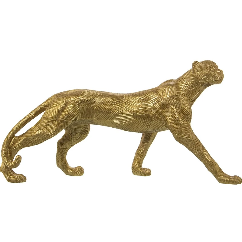 Alexandra House Living Decorative Figure Gold Plastic Cheetah 11 x 34 x 19 cm