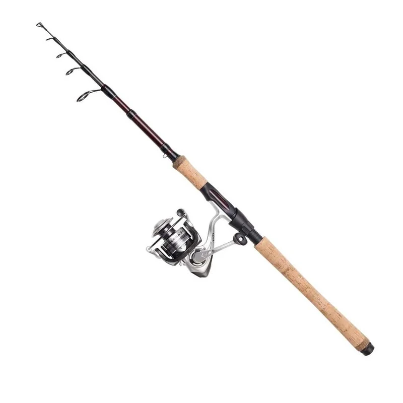 DAM Impressa Tele Spinning Combo, Freshwater Angler Fishing Rod & Reel Pike Perch & Zander, Strong Leightweight & Versatile, Black, 2.10m Moderate Fast Rod, 2500 Size Reel