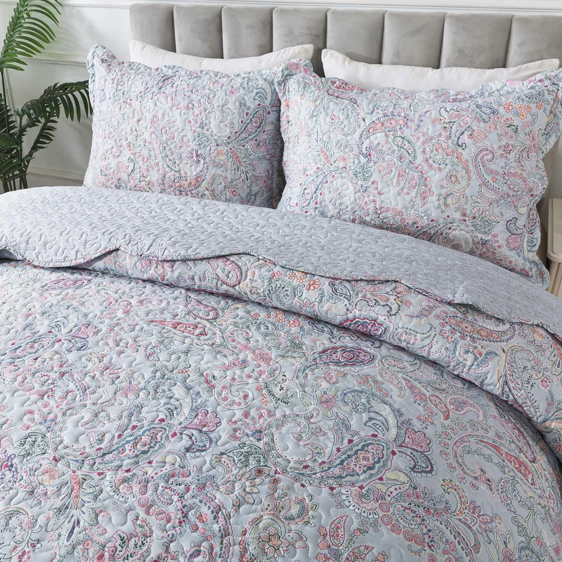 HoneiLife Quilt Sets King Size - Microfiber Bedspreads 3-Piece, Lightweight Coverlets King Quilt Bedding Sets All Season Quilts