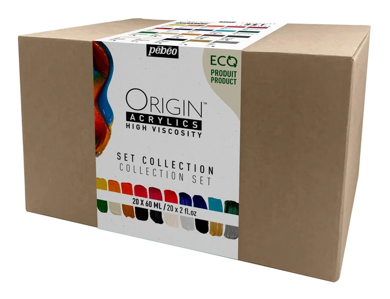 PEBEO Pébéo-Origin Acrylics-Collection Set 20x60 ml, Assortment of 20 Colours