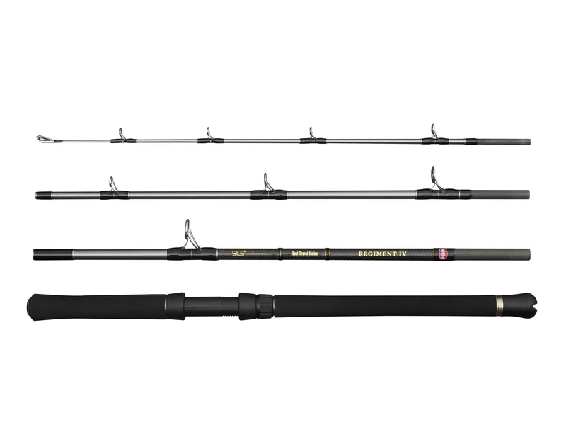 Penn Regiment IV Boat Travel Rod, Saltwater Angler Fishing Sea Fish Cod, Sea Eel, Bass, Pollock, Mackerel, Shark, Strong Leightweight & Versatile, Silver, 2.28m Fast Ambidextrous Rod