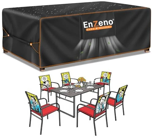Enzeno Patio Furniture Set Cover Outdoor,Sectional Sofa Set Cover 120x90cm, Rectangular/Square Table Covers, Rattan Patio Furniture Covers Waterproof, 420D Oxford Fabric Outdoor Windproof…