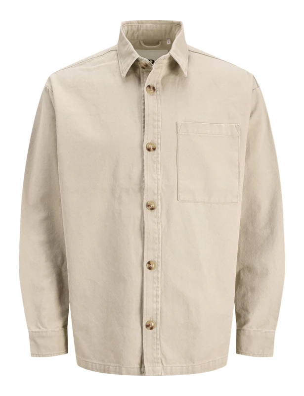 R.D.D. ROYAL DENIM DIVISION Men's Rddcolter Canvas Overshrit L/S Sn, White Pepper, M
