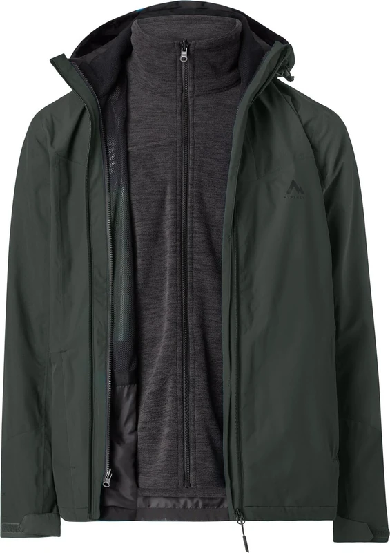 Mc Kinley Tessi II Men's 3 in 1 Jacket, Green Dark/Black Nig, M