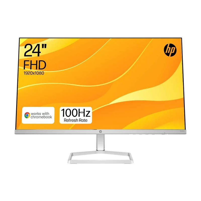 HP Series 5 23.8” Monitor | FHD IPS Display | 100 Hz Refresh Rate | 99% sRGB | 300 Nits Brightness | 1500:1 Contrast Ratio | Adjustable Tilt | Works with Chromebook | 1 HDMI 1.4, 1 VGA | White | 524sw