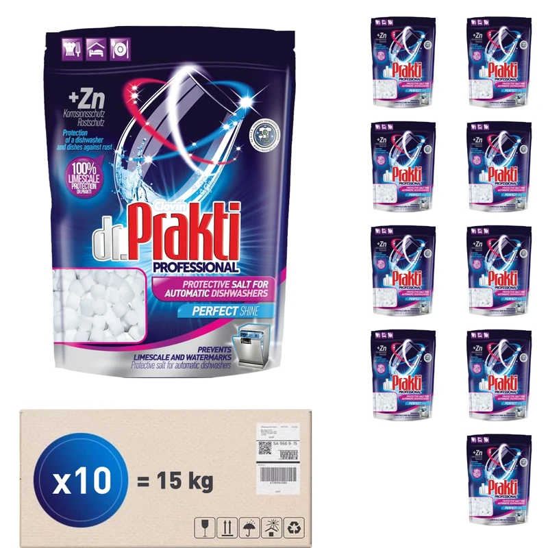 Clovin dr.Prakti Mini Dishwasher Salt (10 x 1.5 kg) Tabs