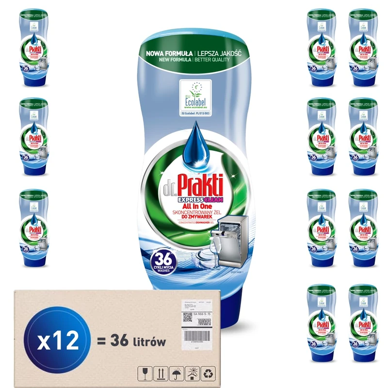 Clovin dr.Prakti Dishwasher Gel Lemon - 12 Pack of 720g