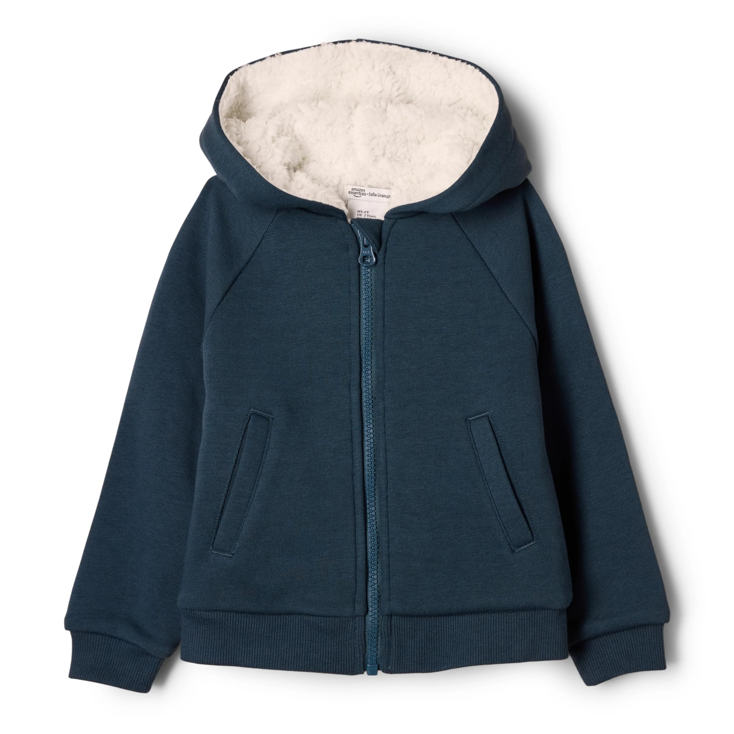Amazon Essentials x Sofia Grainge Unisex Babies' Zip Hoodie Sweatshirt, Dark Navy, 18 Months
