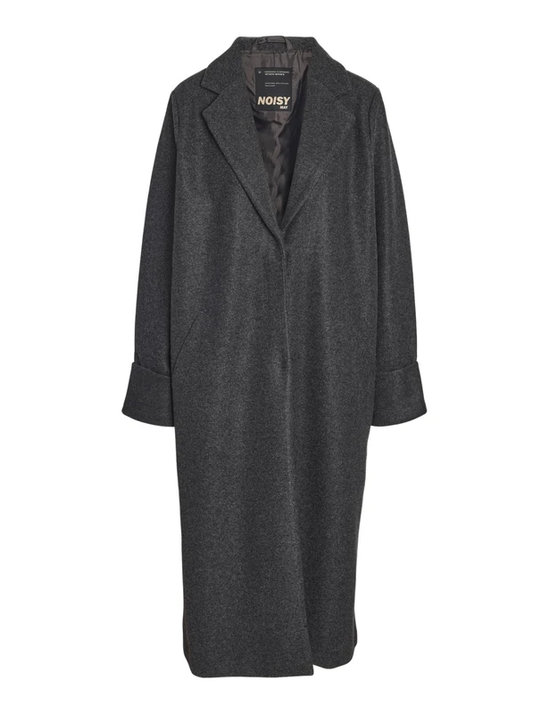 NOISY MAY Women's Nmcaddy L/S Long Coat FWD Noos, Dark grey blend, XS