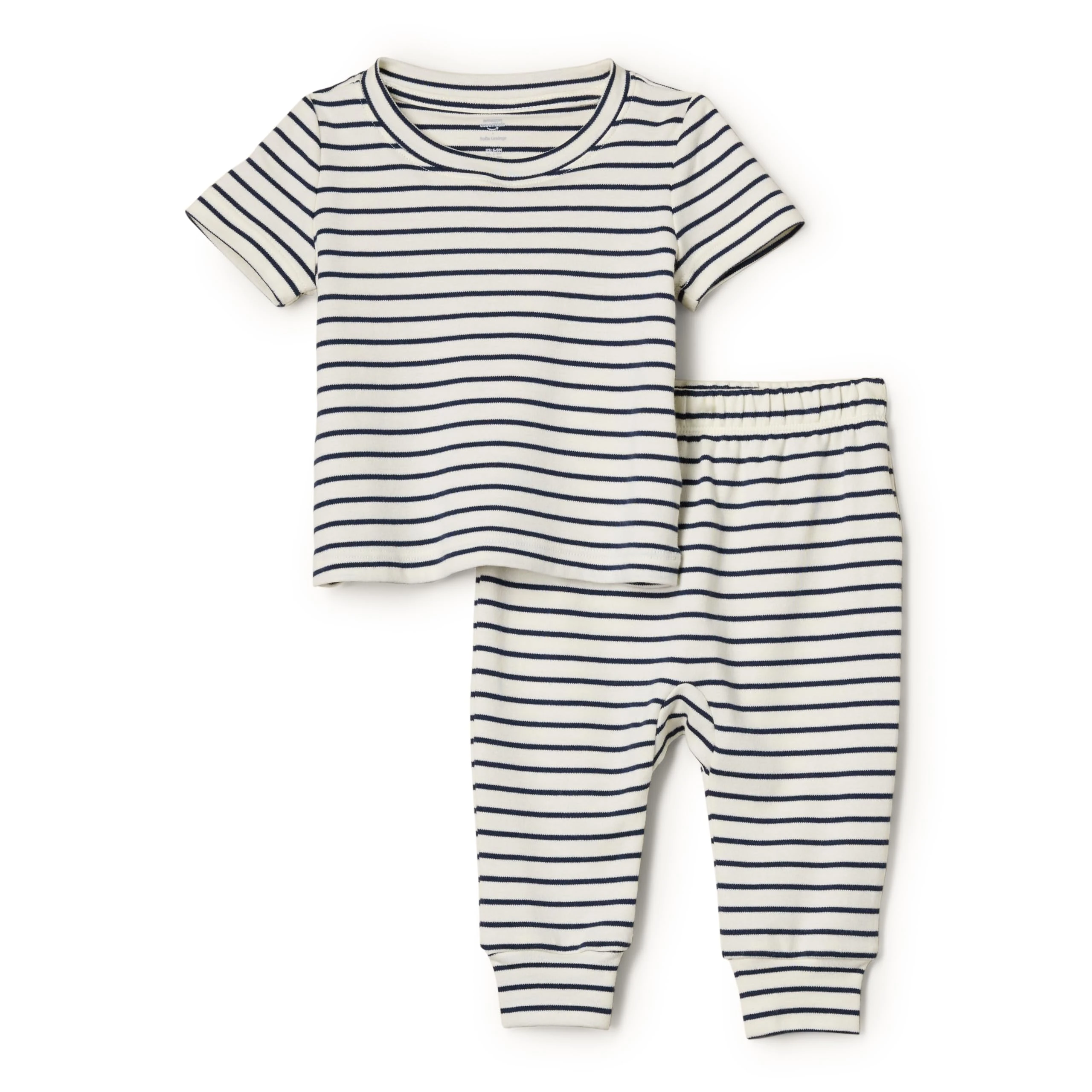 Amazon Essentials x Sofia Grainge Unisex Babies' Pant & Top Set, Navy Tapered Stripe, 24 Months