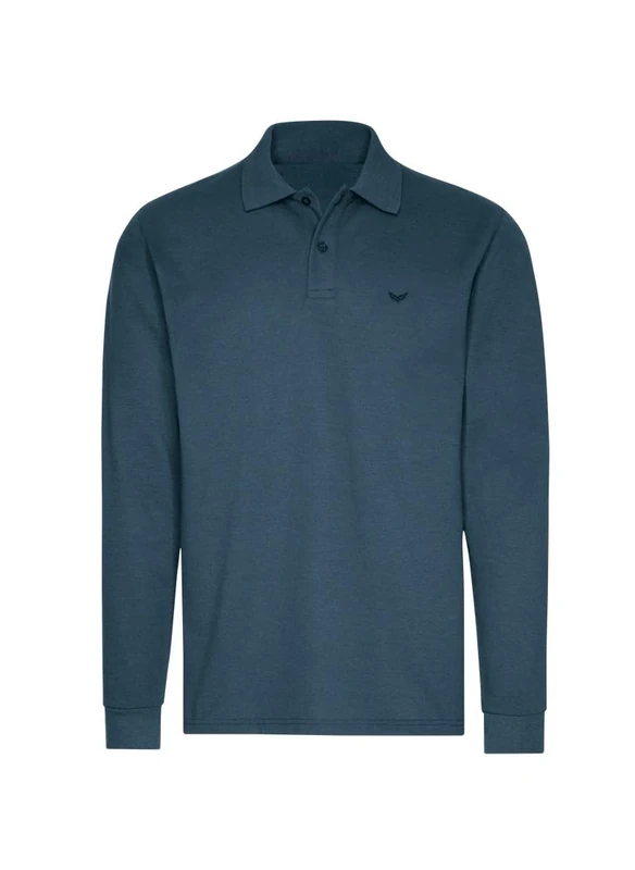 Trigema Men's Polo Shirt, Jeans Melange, M - Image 1