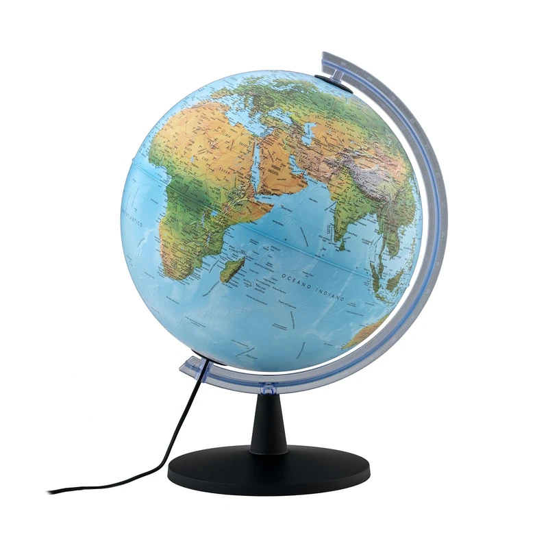 Tecnodidattica - GIGAGLOBO 40 globe | Bright and rotating globe | Physical and political cartography | Italian texts | Large size | Diameter 40 cm