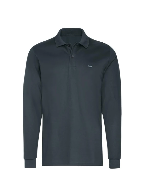 Trigema Men's Polo Shirt, Charcoal, L