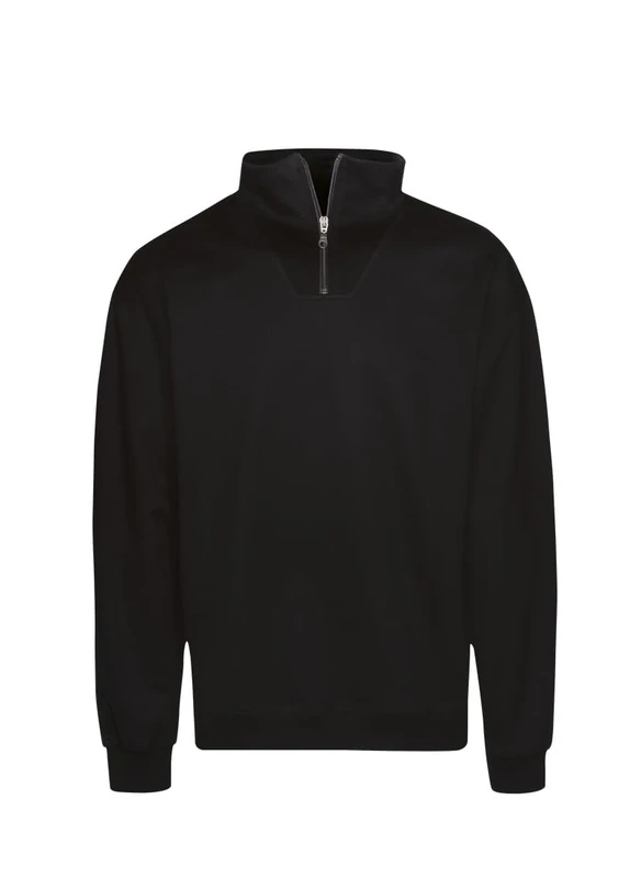 Trigema Troyer in comfortable sweatshirt quality, black, XXL
