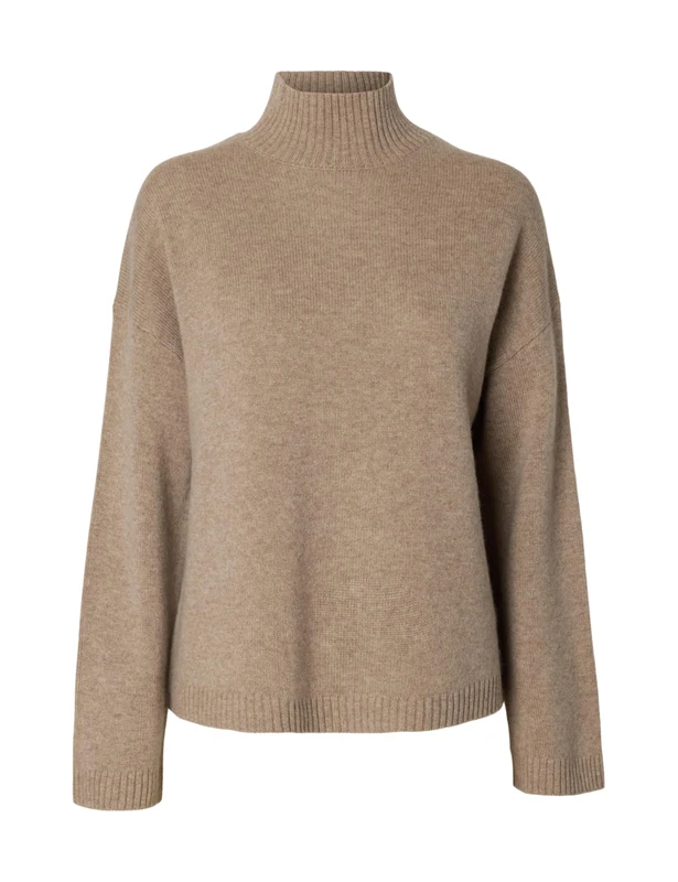 SELECTED FEMME Female Knitted Jumper High Neck, Irish Cream., S