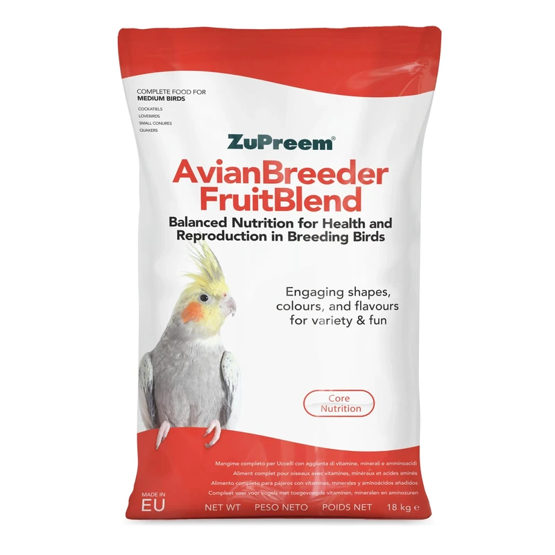 Zupreem Fruitblend Complete Bird Food for Medium Birds Breeder Diet - 18kg