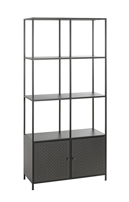 HAKU Möbel Metal Shelf, Black, D 37 x W 80 x H 176 cm