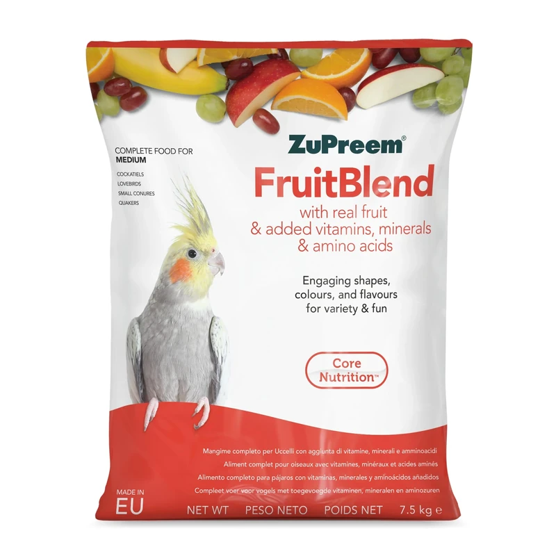 Zupreem Fruitblend Complete Bird Food for Medium Birds - 7.5kg