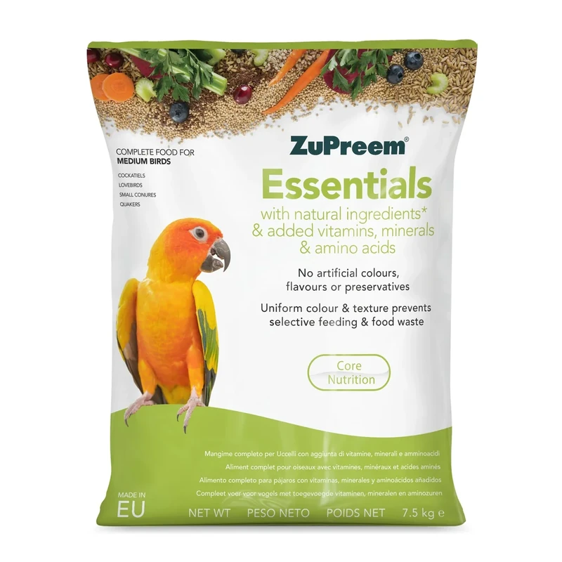 Zupreem Essentials Complete Bird Food for Medium Birds - 7.5kg