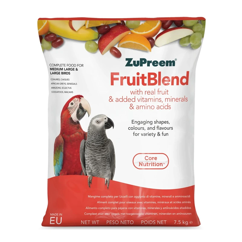 Zupreem Fruitblend Complete Bird Food for Medium-Large Birds 7.5kg