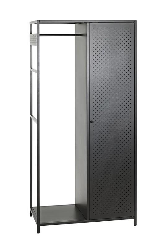 HAKU Möbel Standing Coat Rack Metal Black D 45 x W 80 x H 171 cm