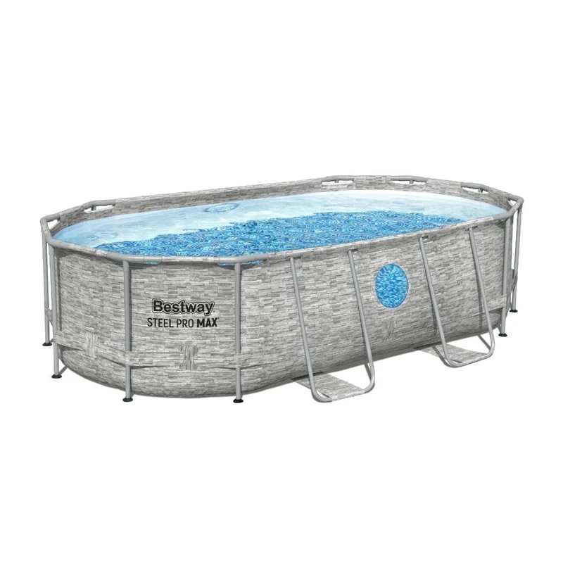 Steel Pro MAX 14' x 8'2" x 39.5"/4.27m x 2.50m x 1.00m Splashview Oval Pool Set