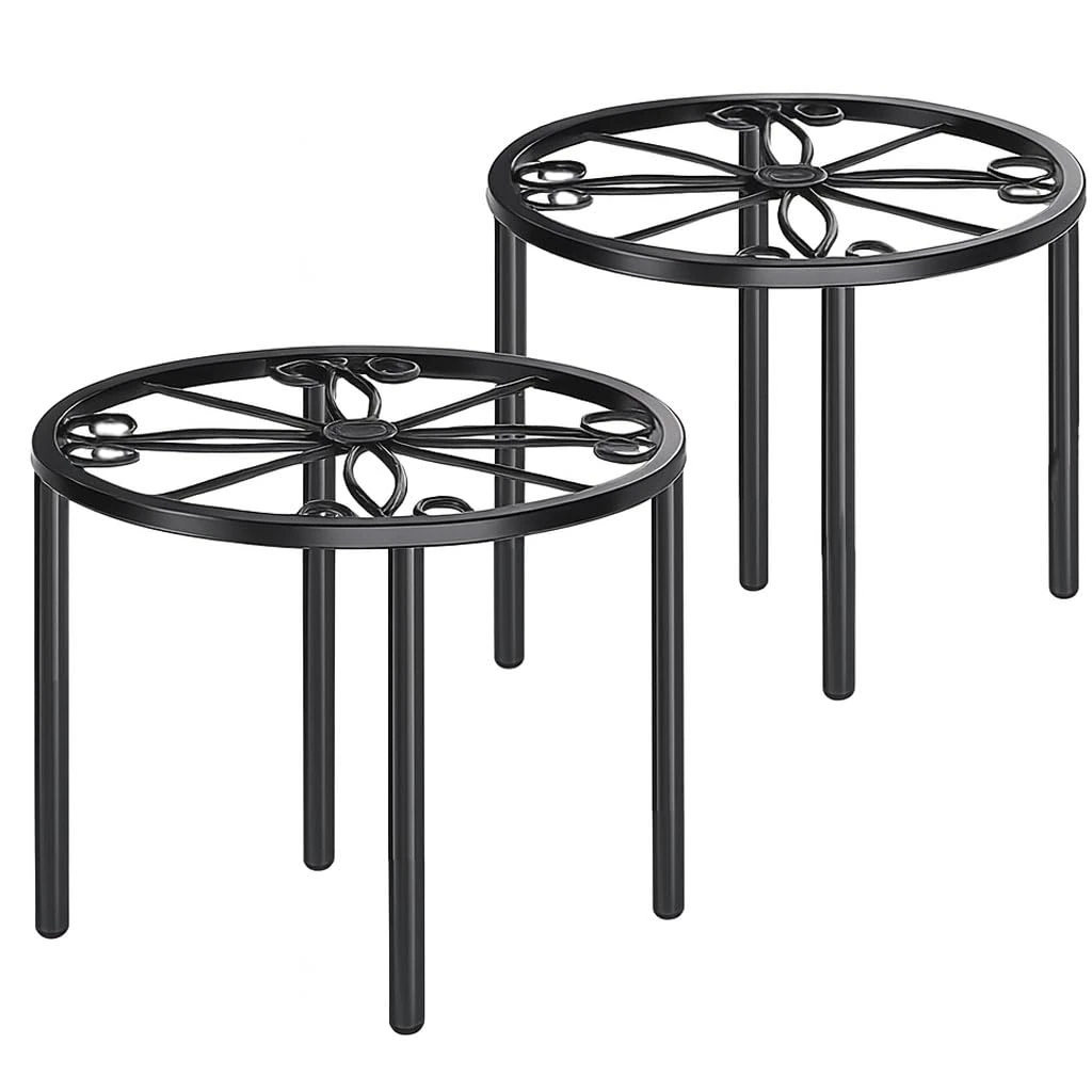 Josmimic 2 Pack Metal Plant Stand 7.9''/20cm Flower Rack Flower Pot Stand Planter Holder Indoor And Outdoor