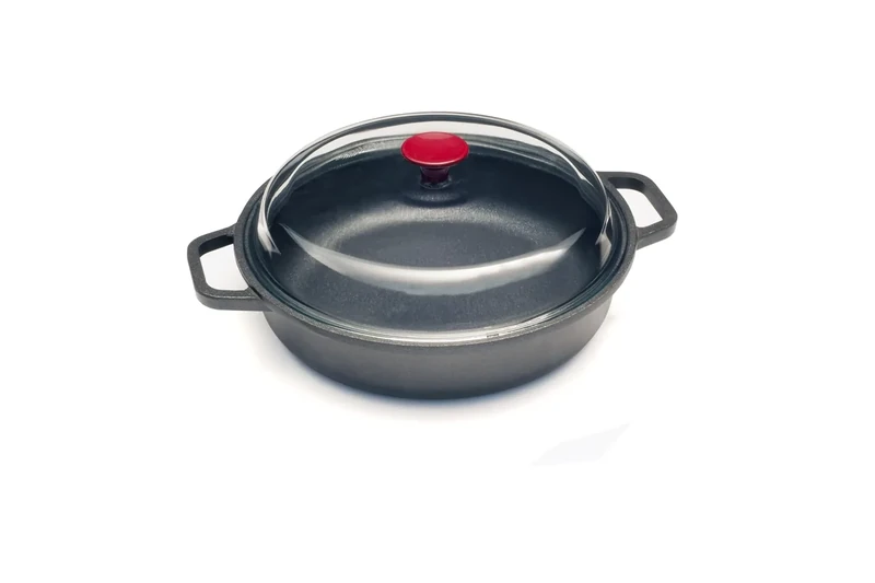 RISOLI' VINUM Non-Stick Saucepan Ø28 cm with Glass Lid, in Recycled Cast Aluminum, No Induction, Made in Italy