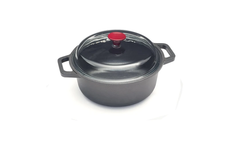 RISOLI VINUM Non-Stick Saucepan Diameter 20 cm with Glass Lid, Made in Recycled Cast Aluminum, No Induction, Made in Italy