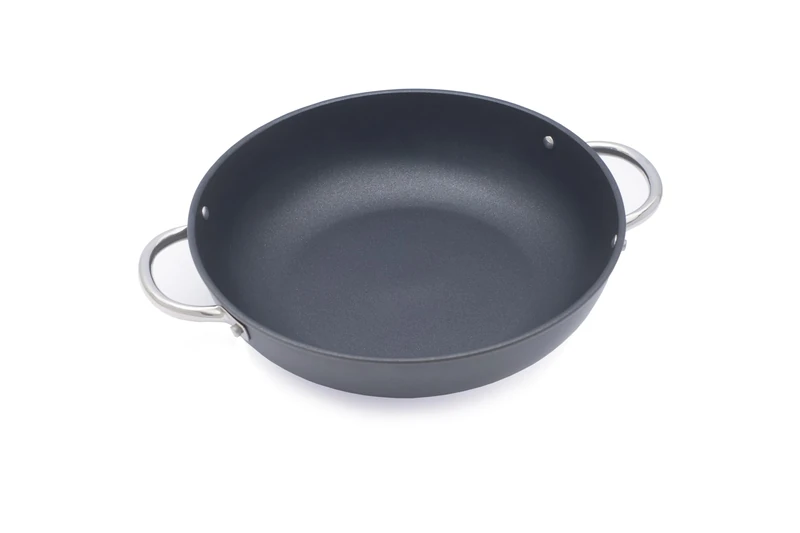 RISOLI Professional Non-Stick Flared Pan Ø32, High Thickness, Cast Aluminium, 18/10 Stainless Steel Handles, Made in Italy