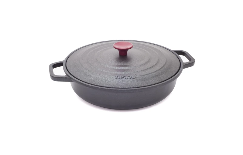 RISOLI' VINUM Non-Stick Induction Saucepan Ø24 cm with Cast Lid, Slow Cooking, Made in Italy - Image 1