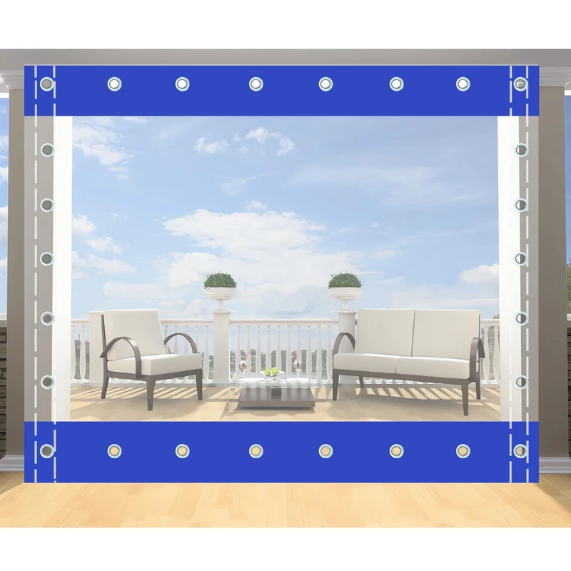 Transparent Tarpaulin Side Panels,Outdoor Clear Tarp Curtain,100% Waterproof,Heavy Duty Tarpaulin with Grommets,for Pergola,Porch,Gazebo,Patio,Customisable H×W- 1.4x2.6m/4.59x8.53ft
