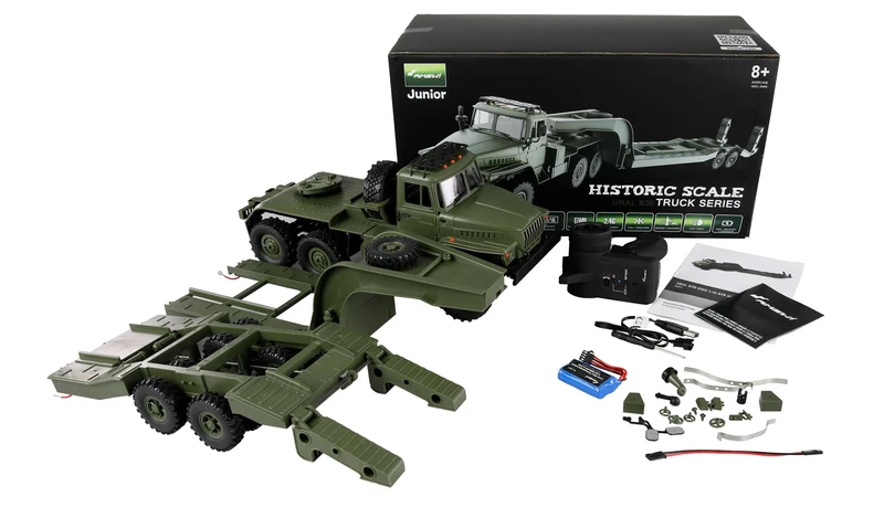 Amewi Ural B36 Military Truck 6WD with Low Loader RC Remote Control 1:16 RTR Green