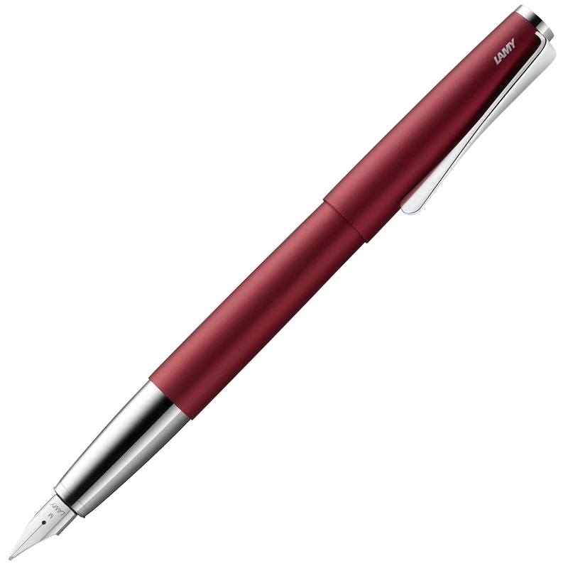 Lamy studio royalred - Fountain Pen in elegant metal body - steel nib, partially platinum-plated & in nib size EF - incl T 10 blue ink cartridge