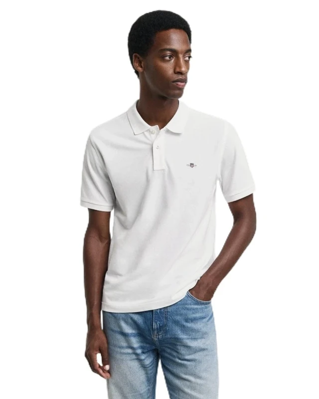 GANT REG EMB Archive Shield Polo Shirt, White, XS
